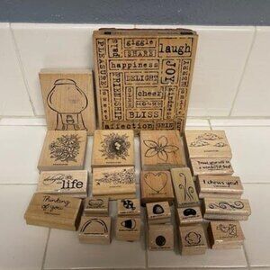 Stampin Up, JudiKins, other brand wooden rubber stamps